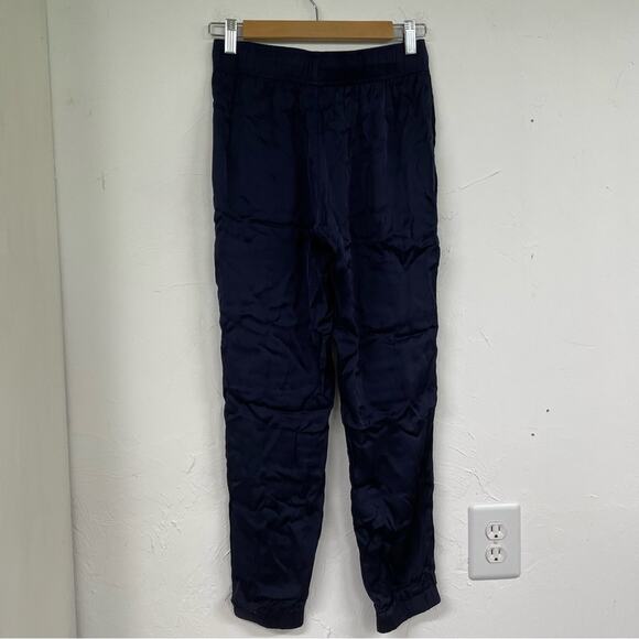 Young Broke & Fabulous Navy Blue Drawstring Waist Satin Jogger Pants Womens S - Picture 7 of 10